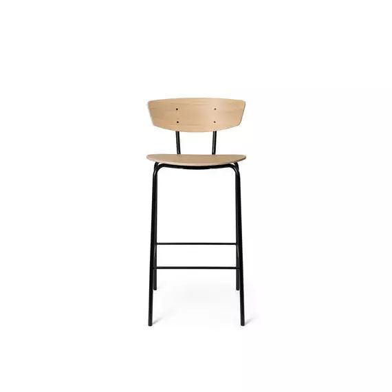 Chaise de bar Herman en Bois, Acier – Couleur Bois naturel – 39.5 x 68.68 x 87 cm