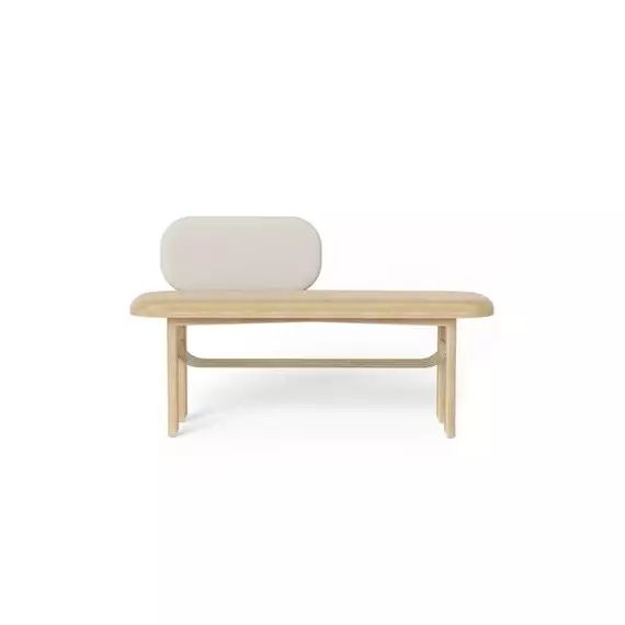 Banc Eustache en Tissu, MDF – Couleur Beige – 120 x 71.14 x 66.9 cm – Designer Margaux Keller