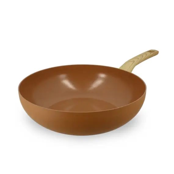 Wok en aluminium Ø28cm noisette – compatible induction