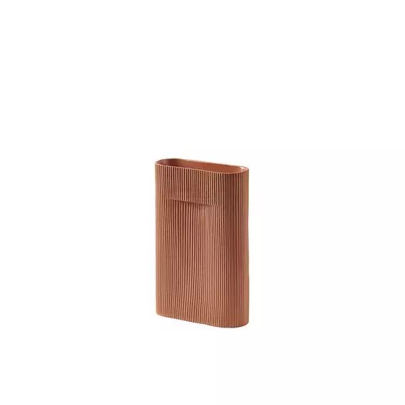 Vase Ridge en Céramique, Terre cuite – Couleur Marron – 23 x 24.66 x 35 cm – Designer Studio Kaksikko