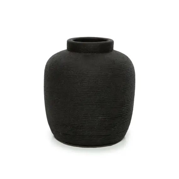 Vase en terracotta noir H18