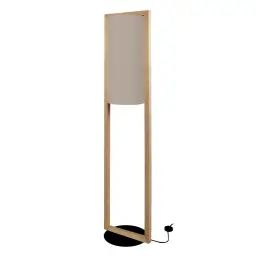 Lampadaire bois  foncé et taupe