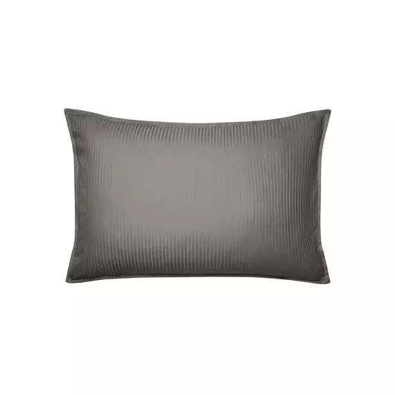 Taie d’oreiller en satin de coton gris 50×75