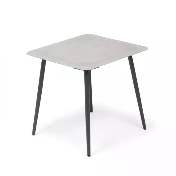 Petite table basse en acier gris