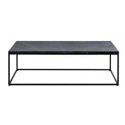 Table basse en marbre noir et métal noir