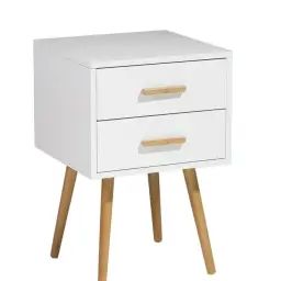 Table de chevet blanche 40 cm