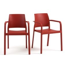 Lot de 2 fauteuils empilables polypropylène, Kenta