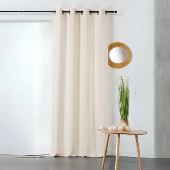 Rideau en coton et chanvre coton ecru 240×135