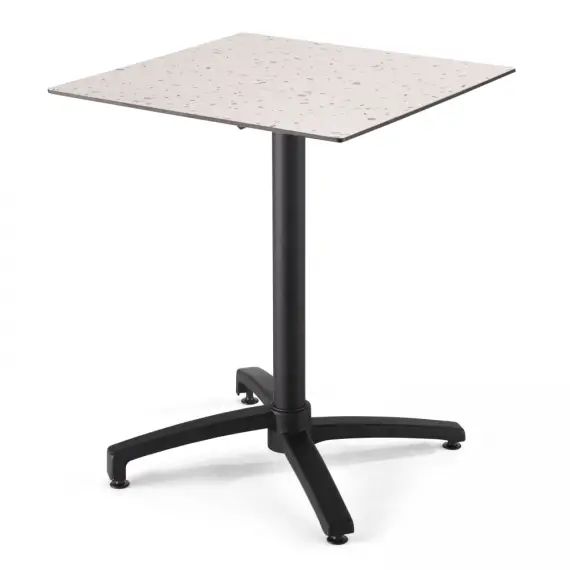 Table de jardin carré (60×60 cm) inclinable terrazzo
