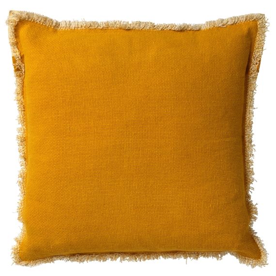Coussin – jaune en coton 60×60 cm uni