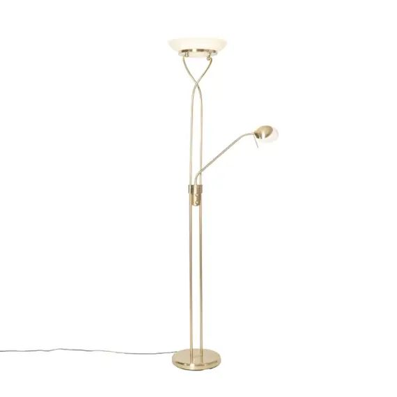 Lampadaire en acier doré/laiton