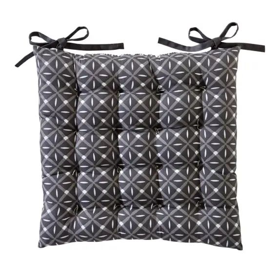 Galette de chaise grise 40×40 en coton