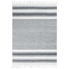 Tapis 100% coton lignes gris-blanc 120×170