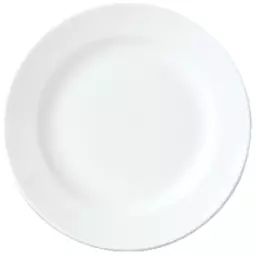 Lot de 24 assiettes rondes à pizza en porcelaine blanche D 20,7 cm