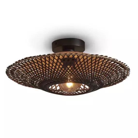Plafonnier bambou  noir/naturel, h. 12cm