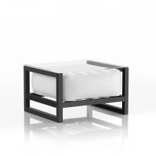 Table basse pvc blanche cadre en aluminium