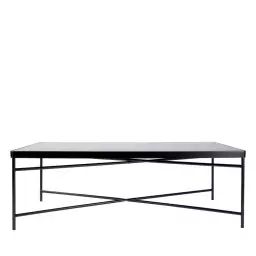 Smooth – Table basse rectangulaire en verre et métal