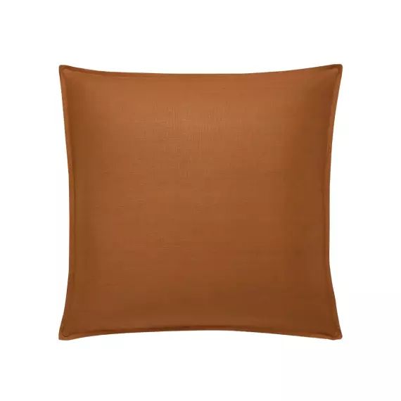 Taie d’oreiller en lin marron 65×65