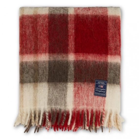 Plaid Checked Mohair Mix 130×170 cm Rouge-multi