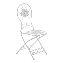 Chaise de jardin pliable en métal Blanc