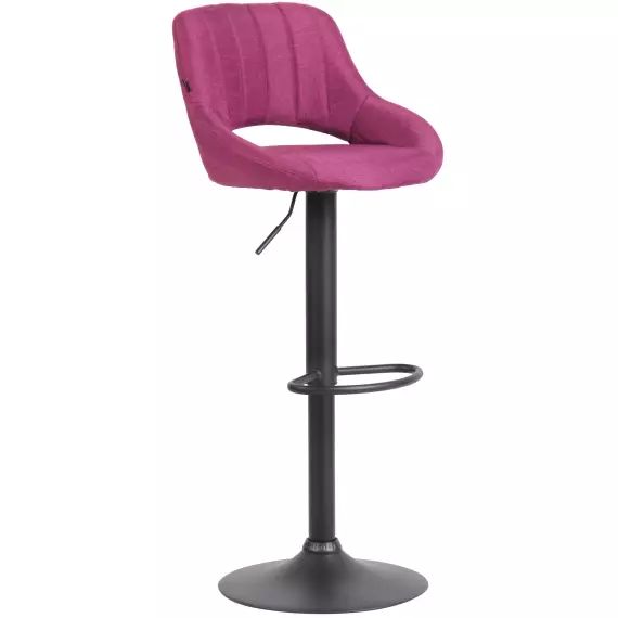 Tabouret de bar en tissu ajustable pivotant tissu Violet