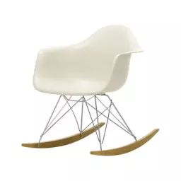 Rocking chair Eames Plastic Armchair en Plastique, Érable massif – Couleur Gris – 63 x 82.77 x 76 cm – Designer Charles & Ray Eames