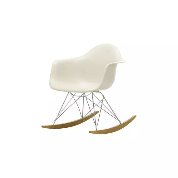 Rocking chair Eames Plastic Armchair en Plastique, Érable massif – Couleur Gris – 63 x 82.77 x 76 cm – Designer Charles & Ray Eames