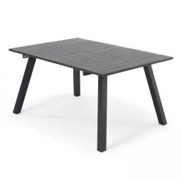 Table de jardin carrée extensible en aluminium noir