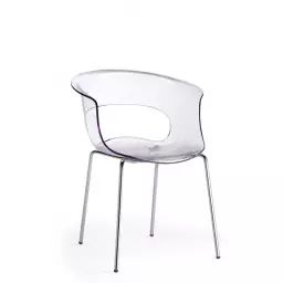 Chaise design en plastique transparent