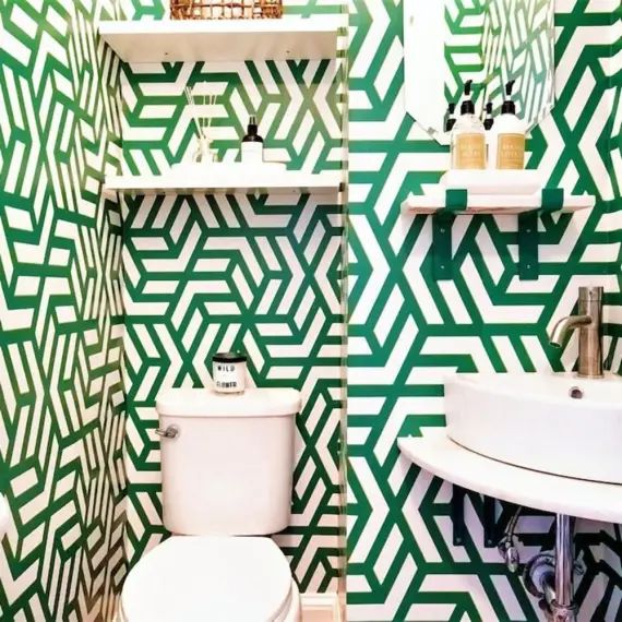 Papier Peint Géométrique Vert 250×200 cm
