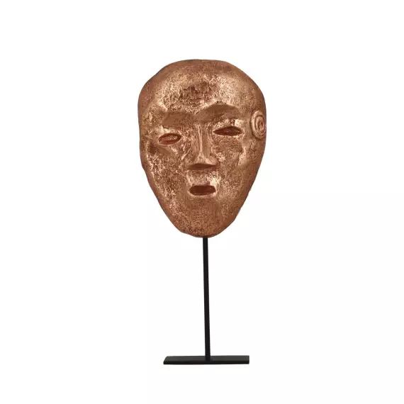 Statue masque en résine bronze