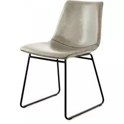 Chaise design imitation couleur gris (lot de 2)