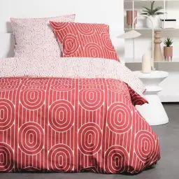 Parure de lit en Coton Rouge 240×220 cm