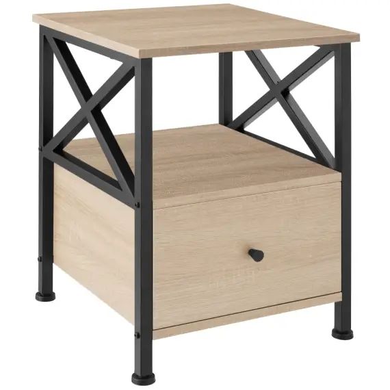 Table de chevet Style industriel Bois clair industriel, Chêne Sonoma
