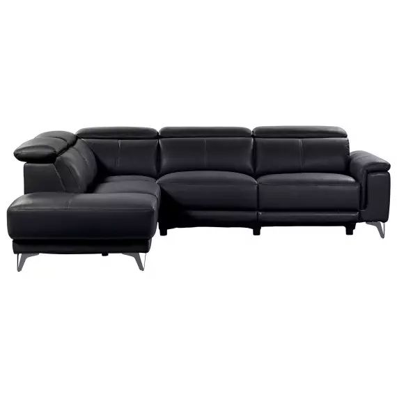 Canapé d’angle relax électrique 4 places ROXANE coloris noir