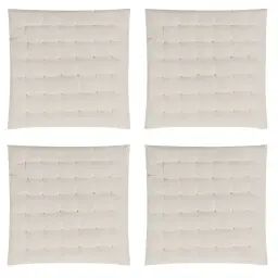 Galettes de chaise capitonnées crème-lot de4- 40x40x4
