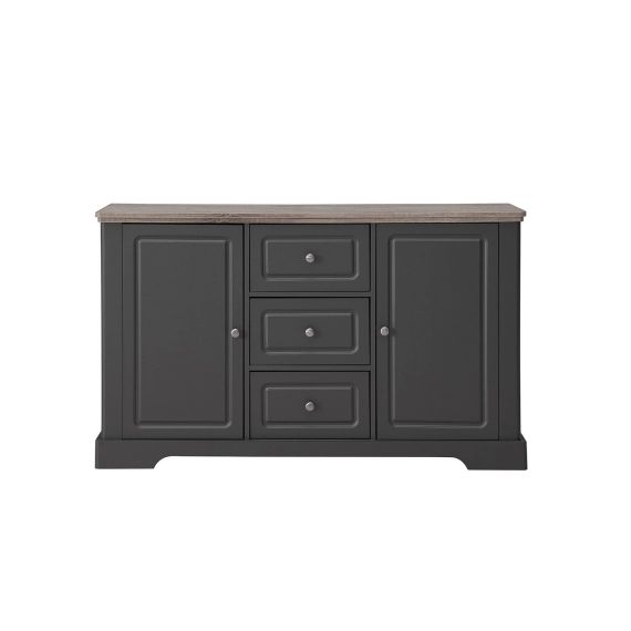 Buffet en bois avec 3 tiroirs et 2 portes – Taupe