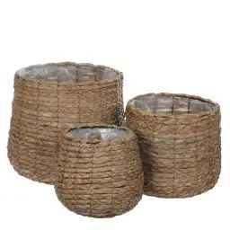 Avalon panier à plantes brun clair – Lot de 3