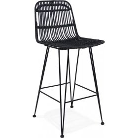 Chaise de bar cannage couleur noir h assise 65cm