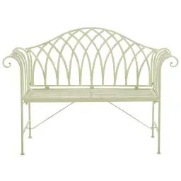 Banc de jardin en acier vert clair 130 cm