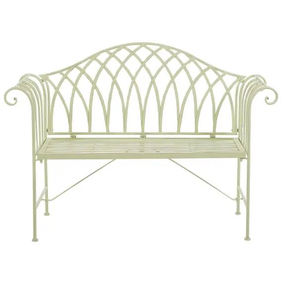Banc de jardin en acier vert clair 130 cm