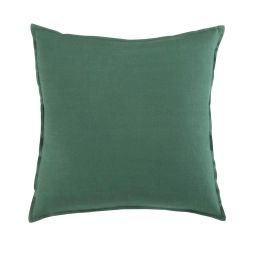Coussin en lin lavé vert basilic 60×60, OEKO-TEX®