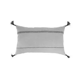 Housse de coussin coton  50×30 gris clair