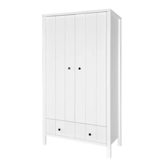 Armoire 2 portes 1 tiroir blanc