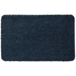 Tapis de bain en polyester uni bleu 50x80cm