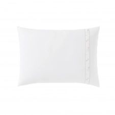 Taie d’oreiller brodée en coton blanc 50×70