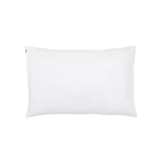 Taie d’oreiller en double gaze de coton blanc immaculé 50×70 cm
