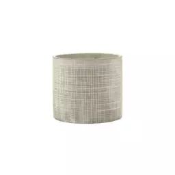 Cache-pot Cylindre en Céramique, Grès – Couleur Beige – 20 x 20 x 18 cm – Designer