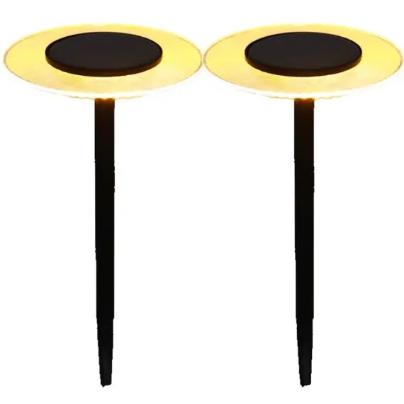 2 balises solaires à piquer Acier NoirH35cm