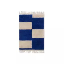 Tapis Tapis en Tissu, Coton – Couleur Bleu – 43.27 x 43.27 x 43.27 cm